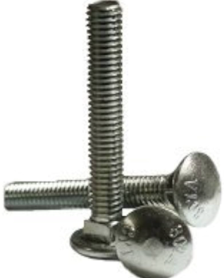 thumbnail interactive-video image 1 of 1/2-13 X 5 Stainless Steel Carriage Bolt – 18-8 / 304 Full Thread – Redding Fasteners, Qty 1 1 of 6