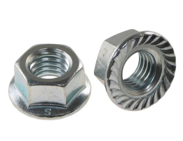 3/8"-16 NC SERRATED FLANGE NUTS  Zinc Plated 100 pcs 
