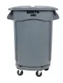 MAGNUM 55 GL TRASH CAN W/ LID & DOLLY GRAY