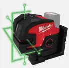 MILWAUKEE M12 GREEN CROSS  LINE & 4 POINTS LASER KIT