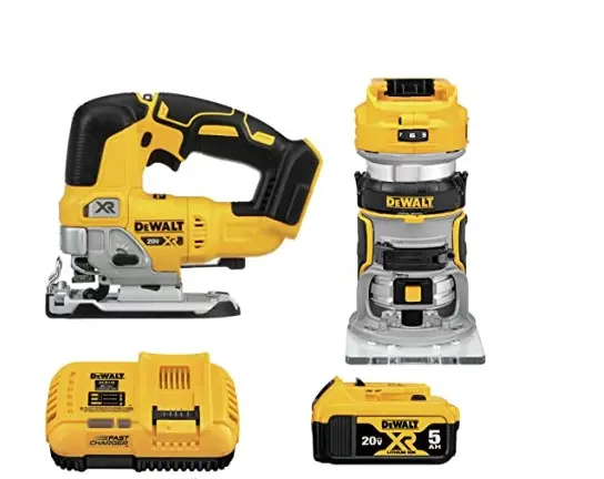 DEWALT 20V MAX B/L CORDLESS 2-TOOL WOODWORKING KIT