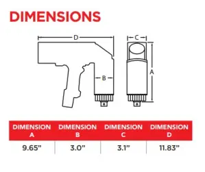 E-RAD Blu 90 dimensions