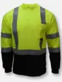 COLOR BLOCKED LONG SLEEVE T-SHIRT, HI-VIS GREEN, 5X-LARGE