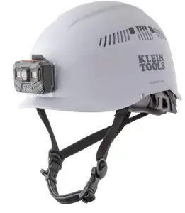 klein white  hard hat and lamp