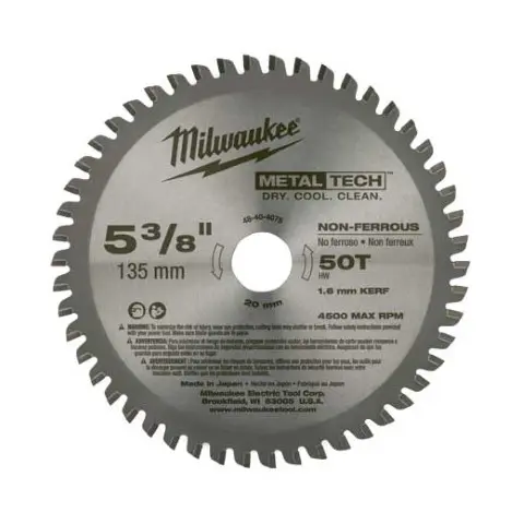 Milwaukee 8 shop metal cutting blade